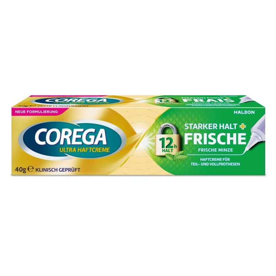 Corega Ultra krem samoprzylepny mocno utrwalający+odświeżający 40 g: ceny i cechy