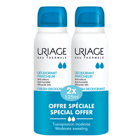 Pachet Deodorant spray cu piatra de alaun, 125 ml + 125 ml, Uriage