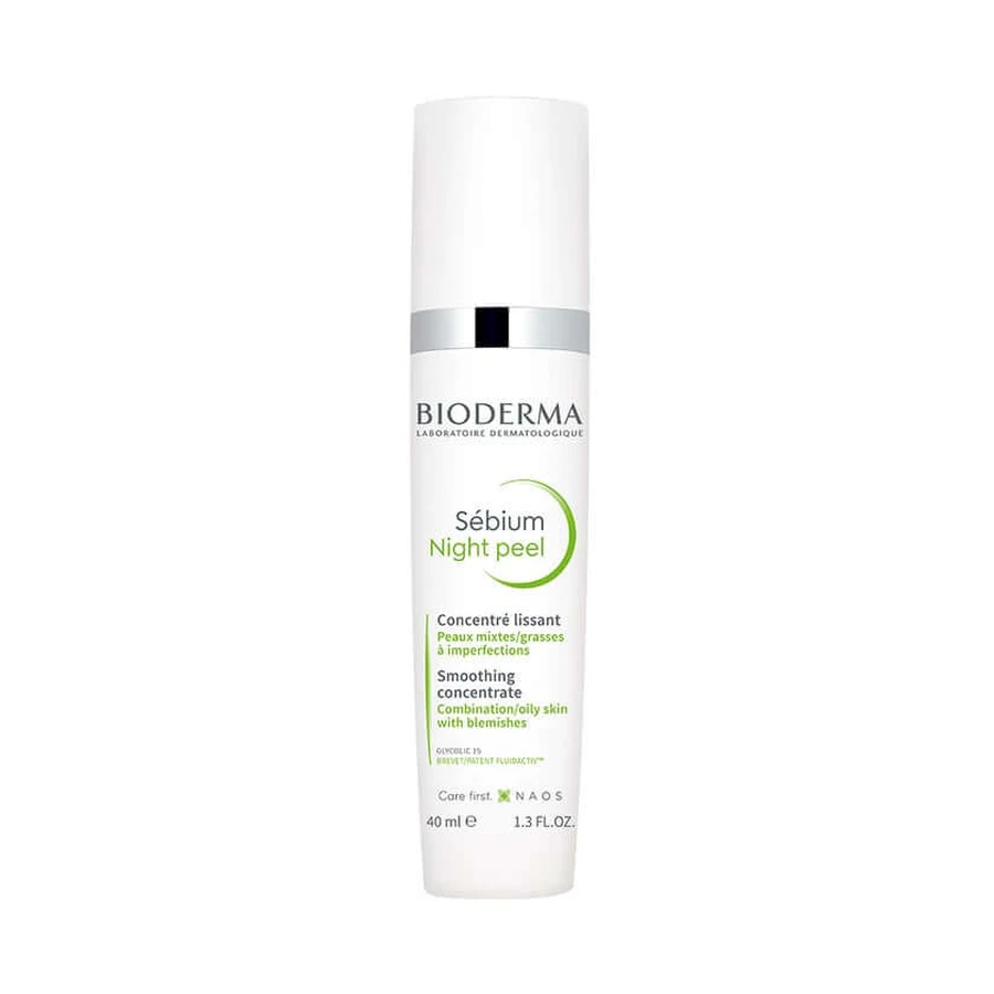 BIODERMA Sébium Night Peel Wygładzający koncentrat peelingujący 40 ml: ceny i cechy
