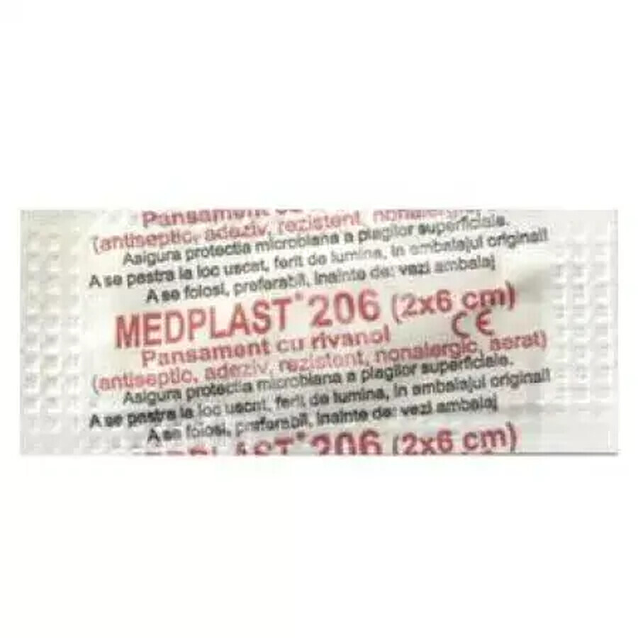 Apósito Medplast 206 con rivanol, 2x6 cm, Mebra