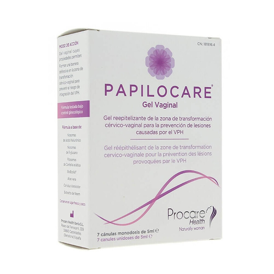 Gel vaginal Papilocare, 7 canules, Gedeon Richter