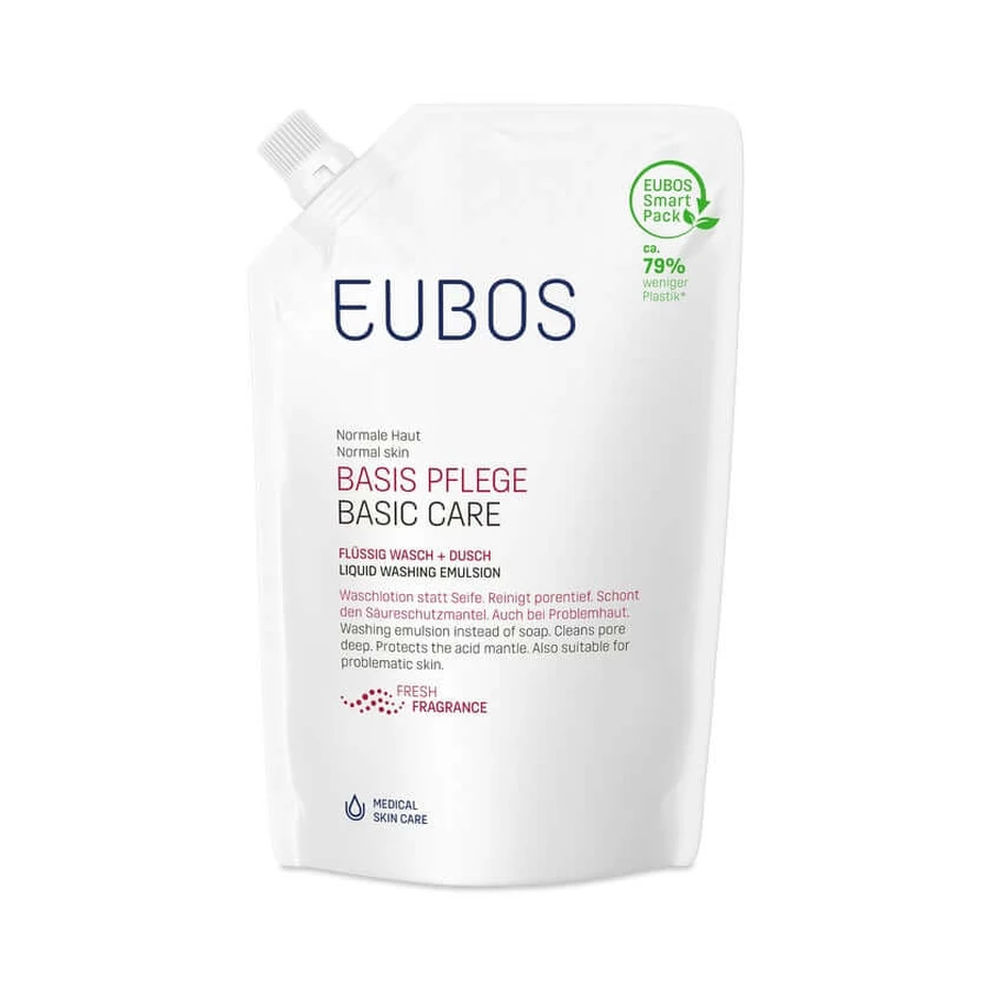 EUBOS BASISVERZORGING VLOEIBAAR WAS + DOUCHE REFILL BAG 400 ml