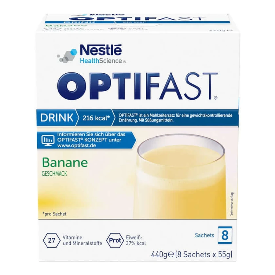 Optifast Drink Banană pulbere 8X55 g