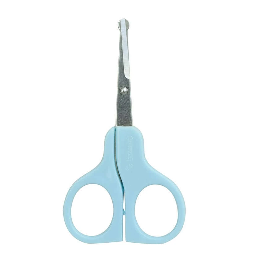Ciseaux bébé 9 cm courbés bleu 1 pc