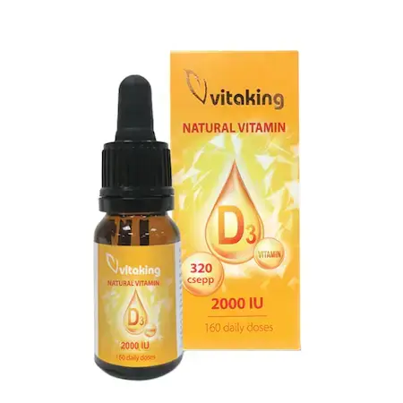 Vitamine D3 natuurlijke druppels, 2000IU, 10ml, Vitaking