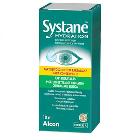 Systane Hydration gotas oftálmicas sin conservantes, 10 ml, Alcon