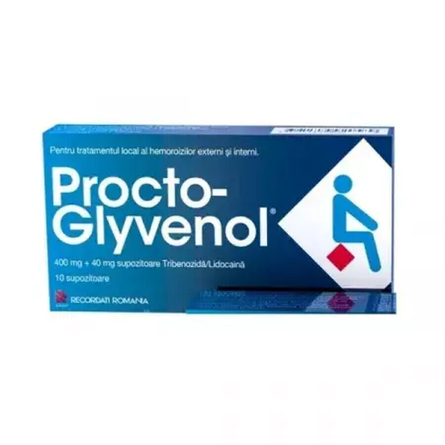 Procto-Glyvenol, 10 suppositories, Recordati