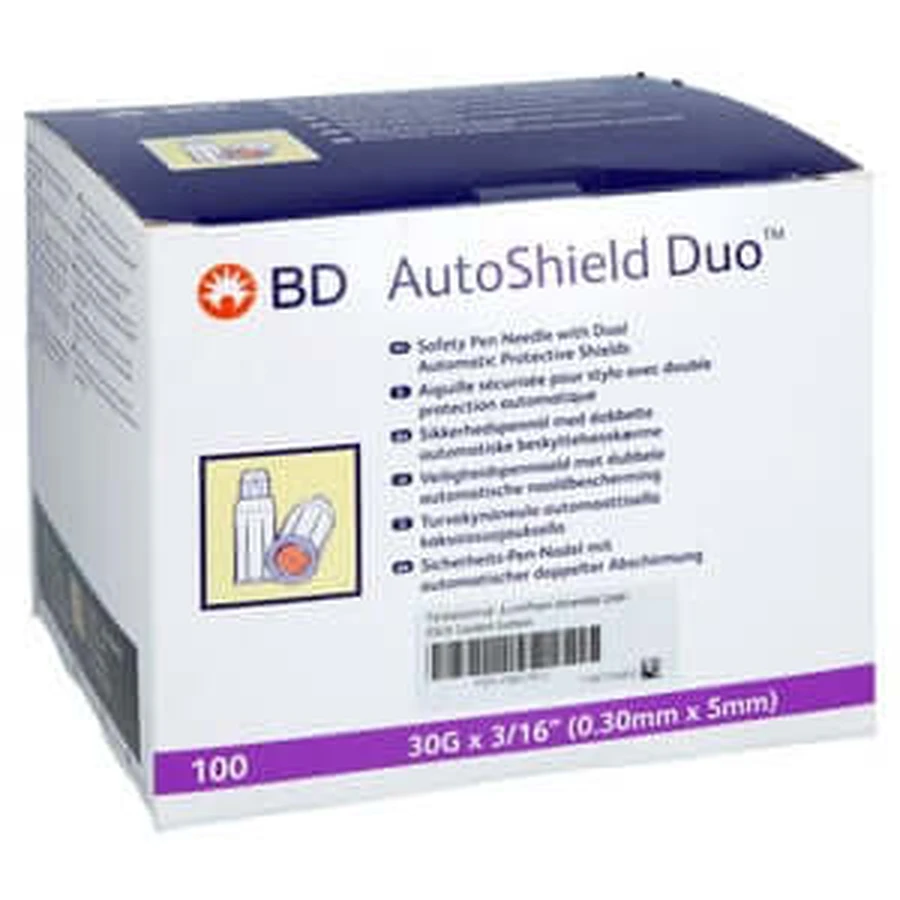 Bd Autoshield Duo aghi di sicurezza a penna 5 Mm 100 pz.