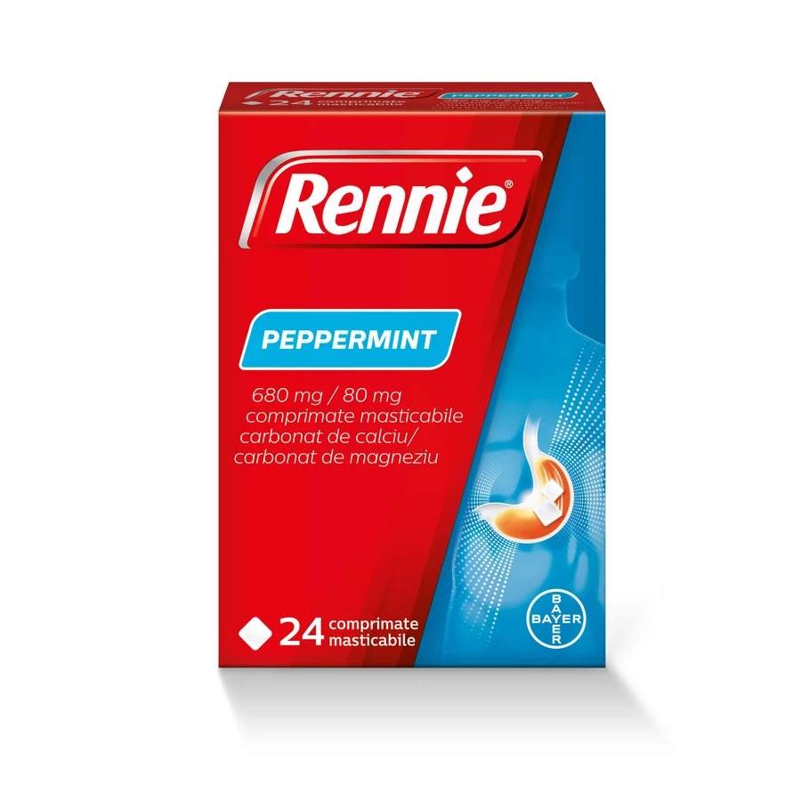 Rennie Peppermint, 24 compresse masticabili, Bayer