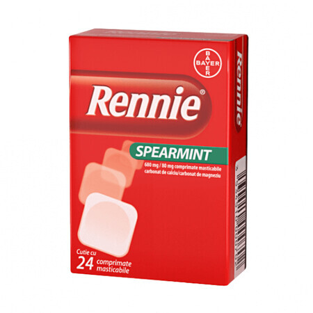 Rennie Spearmint, 24 comprimidos masticables, Bayer