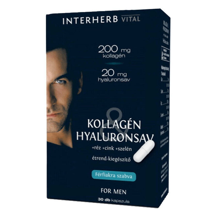 Collagen and hyaluronic acid for men, 30 capsules, Interherb