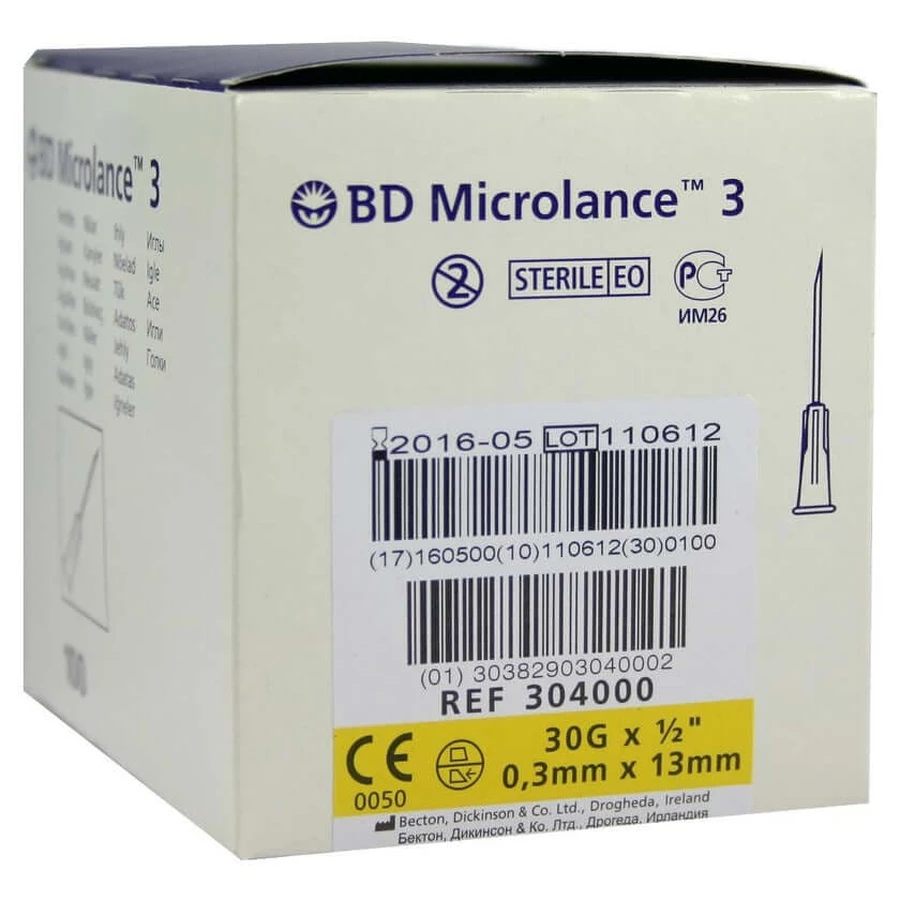 BD Microlance canule 30 G 1/2 0,29x13 mm 100 st.