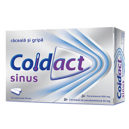 Coldact Sinus 500mg/30mg, 20 film-coated tablets, Therapy