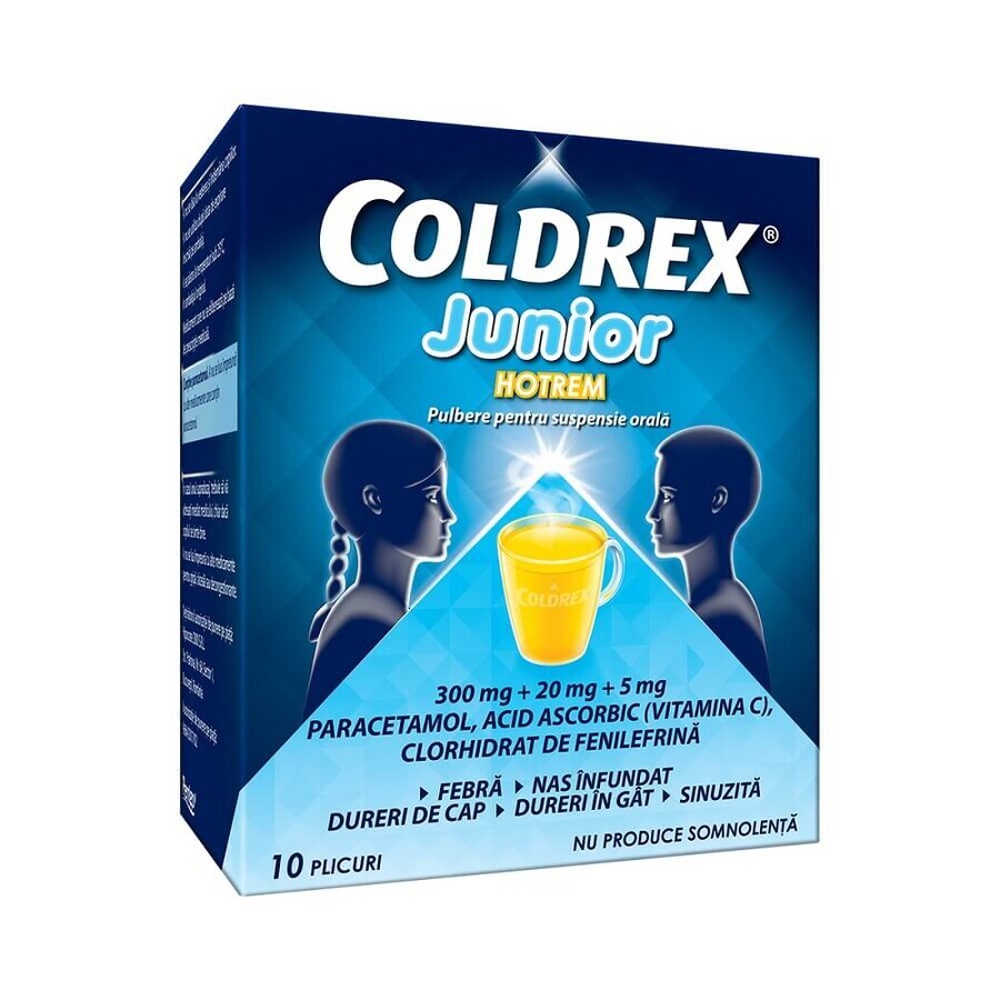 Coldrex Junior Hotrem, 10 plicuri, Perrigo