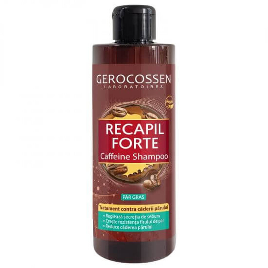 Shampoo alla caffeina per capelli grassi Recapil Forte, 400 ml, Gerocossen