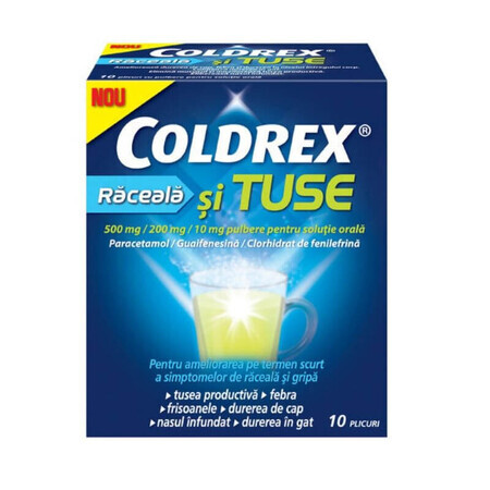 Coldrex Rhume et Toux, 10 sachets, Perrigo