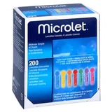 Lancetas Microlet Coloreadas 200 unid.