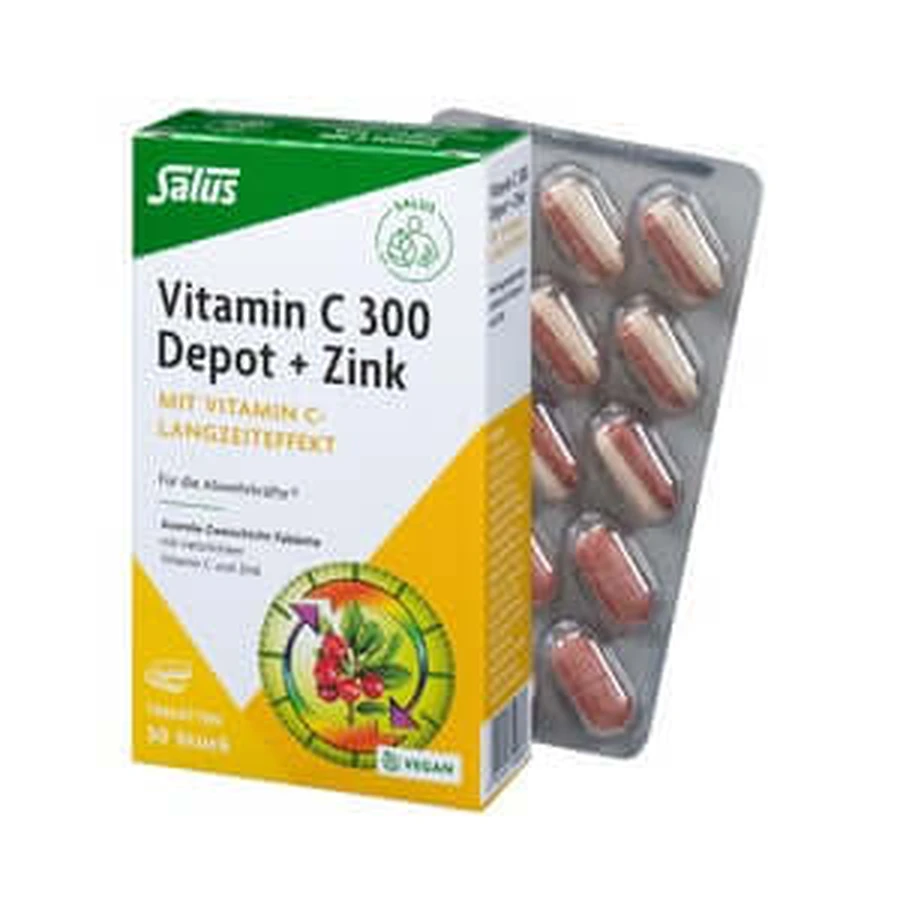 Vitamina C 300 Depot+Zinc Salus Comprimidos 30 Cápsulas