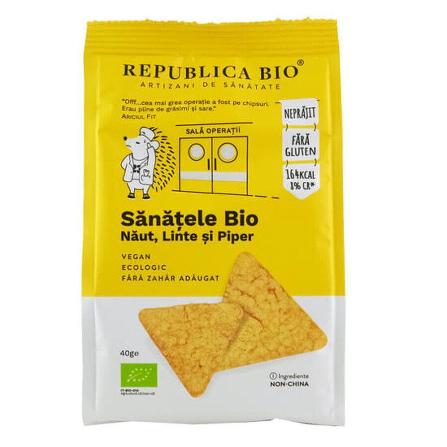 Sanatele BIO cu naut, linte si piper, fara gluten, 40g, Republica Bio