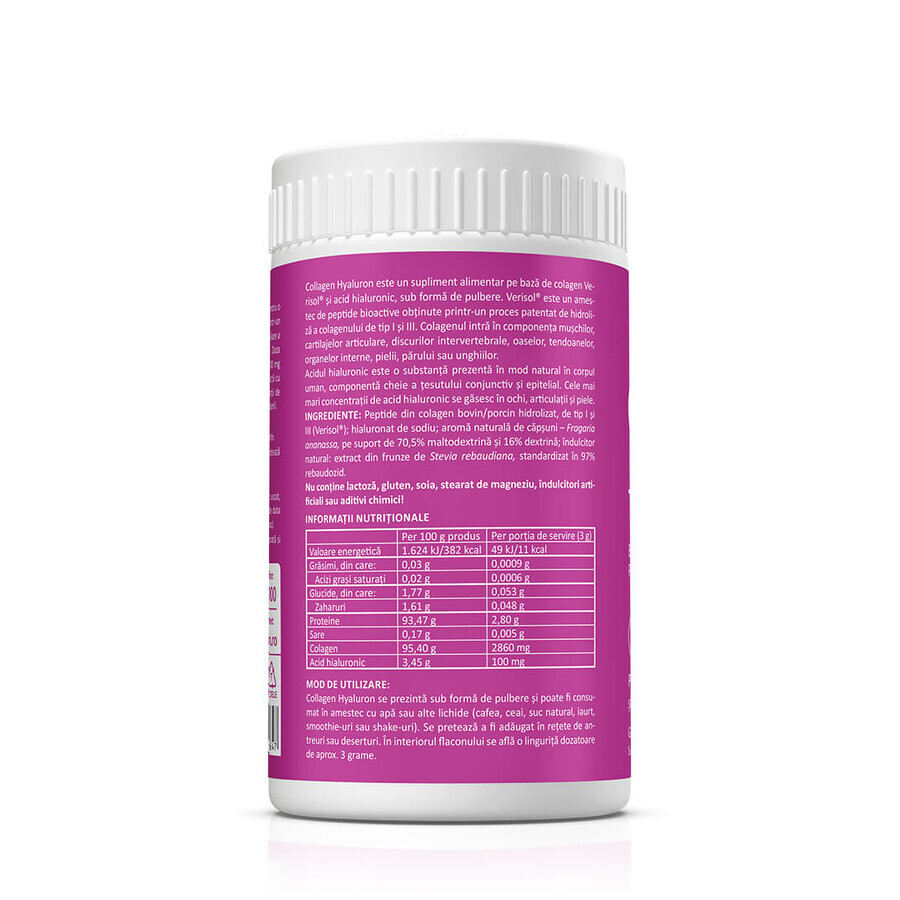 Collagene + Hyaluron al gusto di fragola, 150 g, Zenyth