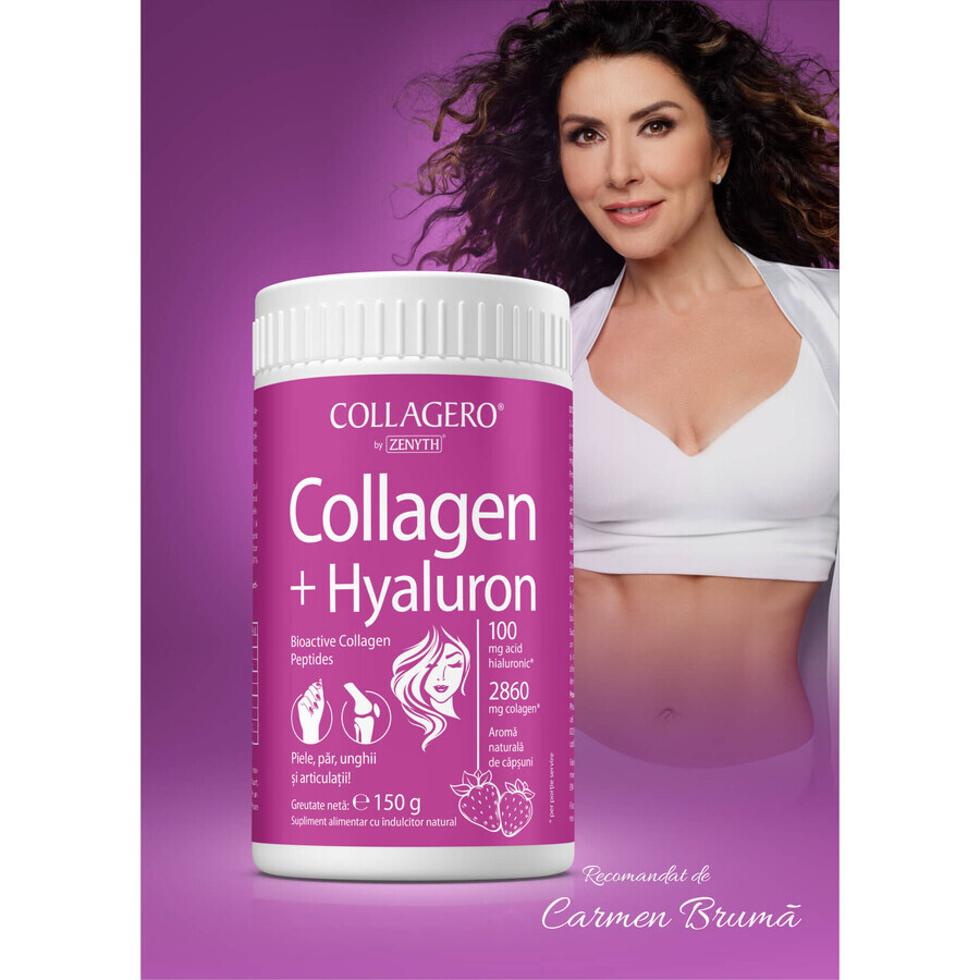 Collageen + Hyaluron met aardbeiensmaak, 150g, Zenyth