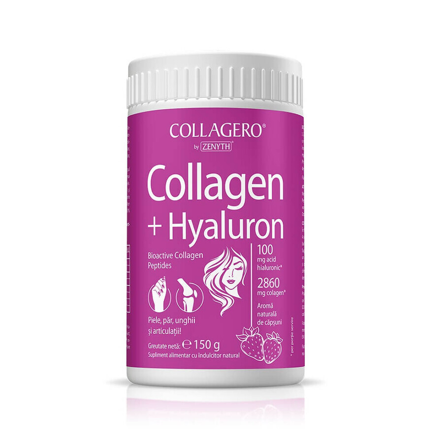 Collageen + Hyaluron met aardbeiensmaak, 150g, Zenyth