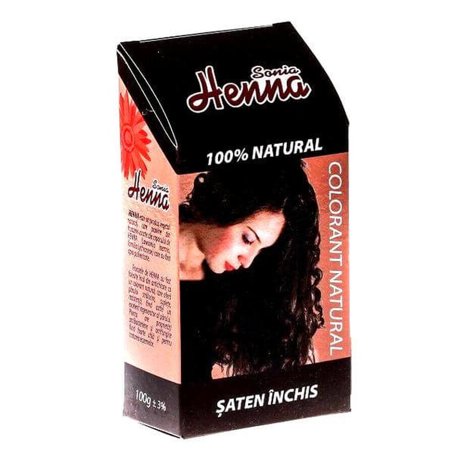 Tinte de pelo satinado oscuro Sonia Henna, 100 g, Kian Cosmetics