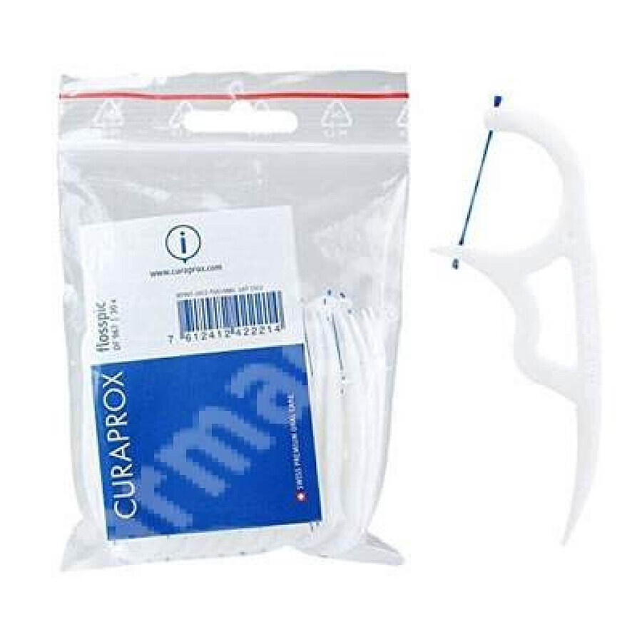 Toothpick holders with floss, 30 pieces, Curaprox