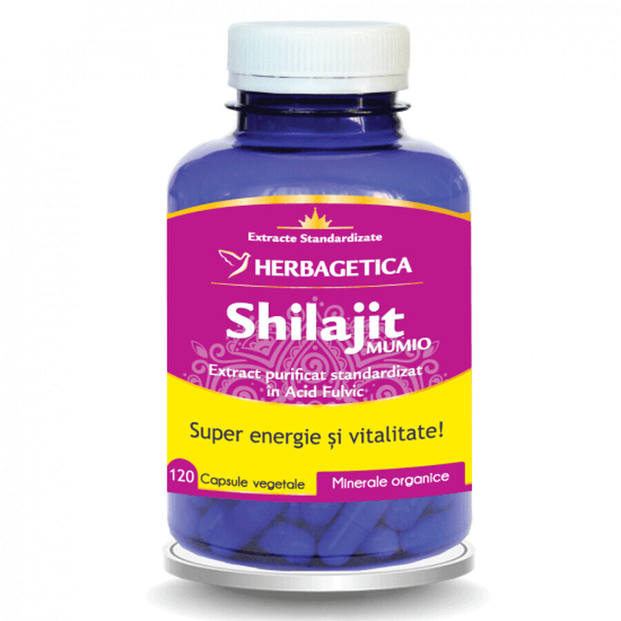 Shilajit Mumio, 120 gélules, Herbagetica