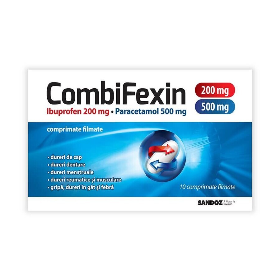 Combifexin 200 mg/ 500 mg, 10 comprimés pelliculés, Sandoz