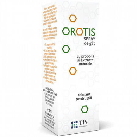 Orotis propóleo spray para la garganta, 20 ml, Tis Farmaceutic