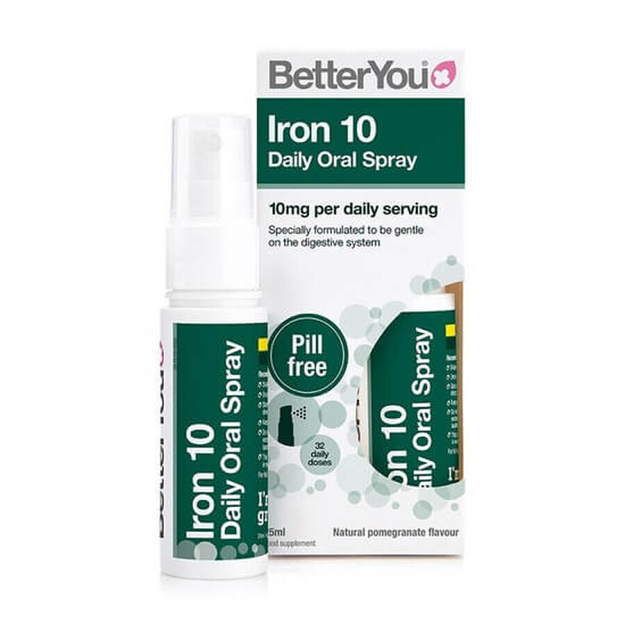 Spray orale con ferro, 10mg, 25ml, BetterYou