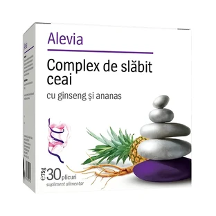 Té para el control del peso con ginseng y piña, 30 bolsitas, Alevia
