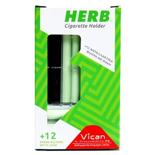 Vican Herb Zigarettenhalter mit 12 Filtern & Etui
