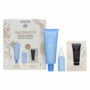 Apivita Promo Pack Aqua Beelicious Tinted Cream 40ml cu Booster 10ml & Cleansing Gel 5ml GRATUIT