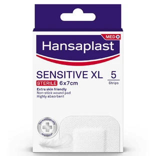 Hansaplast Med+ Sensitive XL Steril 6x7cm 5pcs