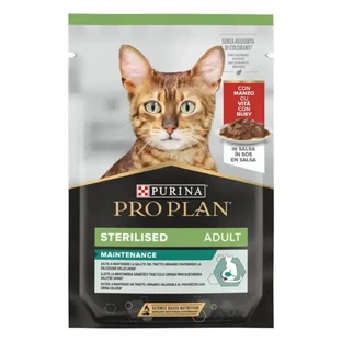PURINA Pro Plan Sterilised Maintenance , Vită, plic hrană umedă pisici sterilizate, (în sos), 85g