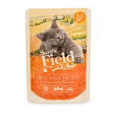 SAM'S FIELD True Meat Fillets, Pollo y Calabaza, sobre de comida húmeda para gatos sin cereales, (en salsa), 85g