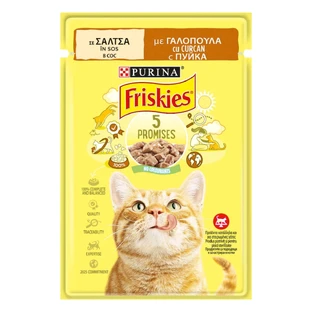 PURINA Friskies Adult, Pavo, sobre comida húmeda para gatos, (en salsa), 85g