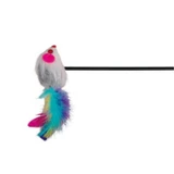 Trixie, pluma de ratón, juguete, gatos, felpa, multicolor, 50cm