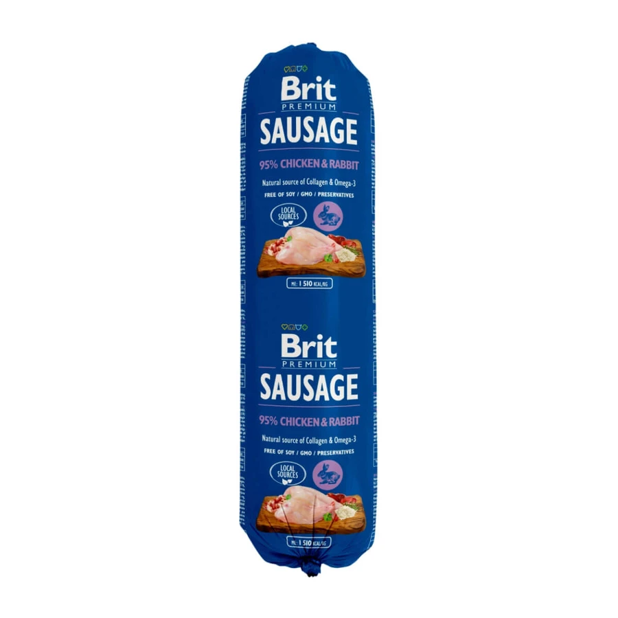 BRIT Premium, Kurczak i królik, salami karma mokra dla psów o niskiej zawartości zbóż, 800g: ceny i cechy