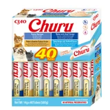 INABA Churu Churu Varietà Cremose, Tonno, scatola di ricompensa per gatti senza cereali, (purea), 560g