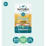 NATURO Puppy, XS-XL, Poulet, sachet de nourriture humide sans céréales pour chiens juniors, (dans son propre jus), 150g