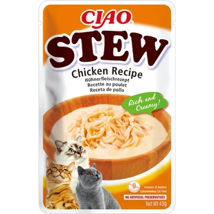 INABA Ciao Stew, Huhn, Beutel getreidefreies Katzennassfutter, (in Sauce), 40g