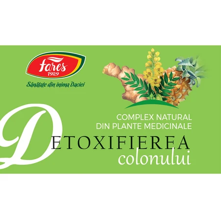 Complejo Herbal Natural Detox Colon, D92, 28 bolsitas, Fares