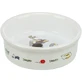 TRIXIE Cat & Mouse, castron pisici, rotund, ceramică, alb, 0.2l, ⌀12cm