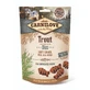 CARNILOVE Snack semi-umido, trota con mela, ricompensa funzionale senza cereali per cani, antistress, 200g
