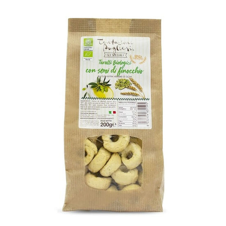 Eco Taralli con semillas de alcaravea dulce, 200g, Tentazioni Pugliesi