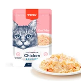 WANPY, Huhn und Shrimps, Nassfutterbeutel für Katzen, (in Aspik), 85g