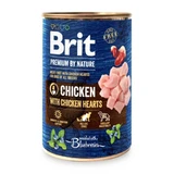 BRIT Premium By Nature, Poulet et Coeurs, nourriture humide en conserve sans céréales pour chiens, (pâté), 400g